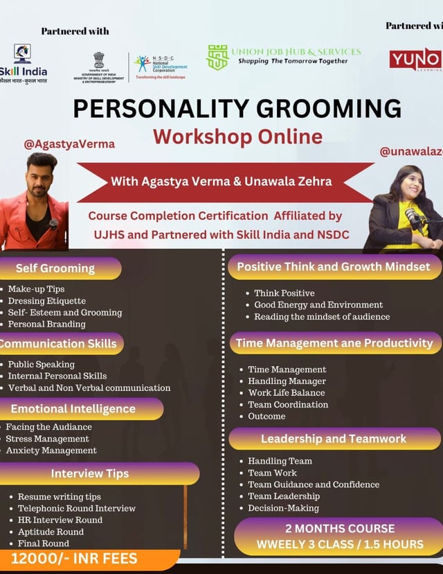 Personality Development Workshop with Agastya and Unawala Zehra