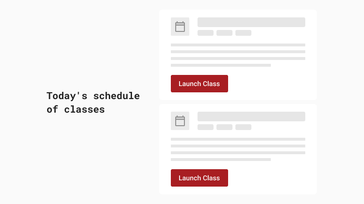 Instructors schedule classes for the students. Both instructors and students see the classes when they login to Yuno, either from the browser or a mobile device