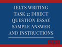 IELTS Direct Question Essay on Society With Sample Answer