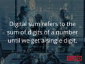 Vedic Maths Worksheet 1 on Digital Sum and Application