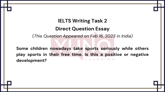 16 Feb 2023 IELTS Direct Question Essay on Sports
