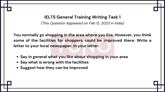 12 Feb 2023 IELTS Formal Letter to Give Suggestions