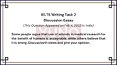 4 Feb 2023 IELTS Discussion Essay on Animals