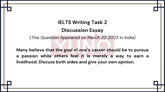 20 March 2023 IELTS Discussion Essay on Career