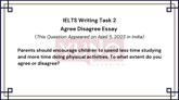 5 April 2023 IELTS Agree Disagree Essay on Children