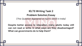 1 April 2023 IELTS Problem Solution Essay on Education