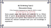 15 April 2023 IELTS Discussion Essay on Sports