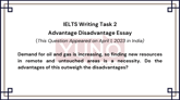 1 April 2023 IELTS Advantage Disadvantage Essay on Resources