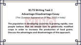 18 May 2023 IELTS Advantage Disadvantage Essay on Population