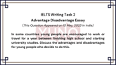 13 May 2023 IELTS Advantage Disadvantage Essay on Young People