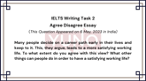 6 May 2023 IELTS Agree Disagree Essay on Career
