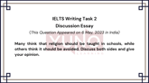 6 May 2023 IELTS Discussion Essay on Religion