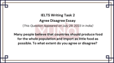 29 July 2023 IELTS Agree Disagree Essay on Food