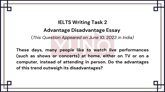 10 June 2023 IELTS Advantage Disadvantage Essay on Shows