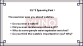 29 June, 2023 IELTS Speaking Part 1 Watches Sample Answer