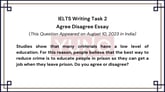 10 August 2023 IELTS Agree Disagree Essay on Crime