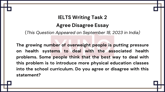 18 September 2023 IELTS Agree Disagree Essay on Obesity