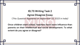 23 September 2023 IELTS Agree Disagree Essay on Children