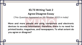 28 October 2023 IELTS Agree Disagree Essay on Technology