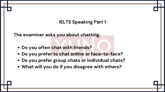 2 November 2023 IELTS Speaking Part 1 Chat Sample Answer