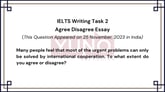 25 November 2023 IELTS Agree Disagree Essay on International Cooperation
