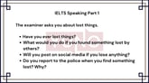 15 January 2024 IELTS Speaking Part 1 Lost Items Sample Answer