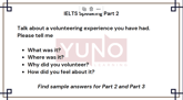 2 March 2024 IELTS Speaking Part 2,3 Volunteering experience Sample Answer