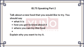 27 July 2024 IELTS Speaking Part 2,3 A new food Sample Answer