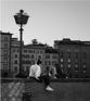 Duolingo speak about the photo: Quiet Reflections in the City