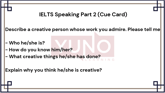16 January 2026 IELTS Speaking Part 2 and 3 A Creative Person Whose Work You Admire