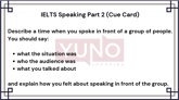 25 February 2026 IELTS Speaking Part 2 and 3 A Time When You Spoke in Front of a Group of People