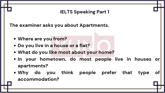 2 March 2026 IELTS Speaking Part 1 House/ Apartment Sample Answer