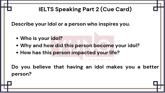 7 March 2026 IELTS Speaking Part 2 and 3 A Person Who’s Your Idol