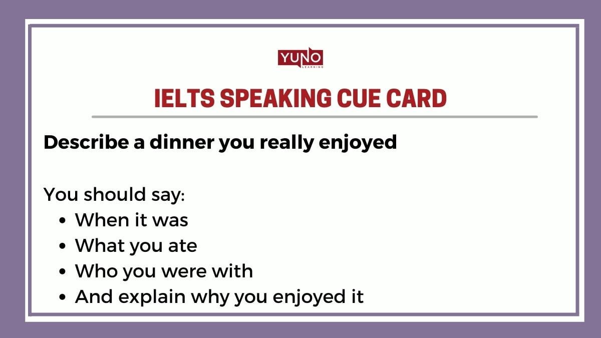 IELTS Speaking Task: Cue Card Question With Sample Answer on Food