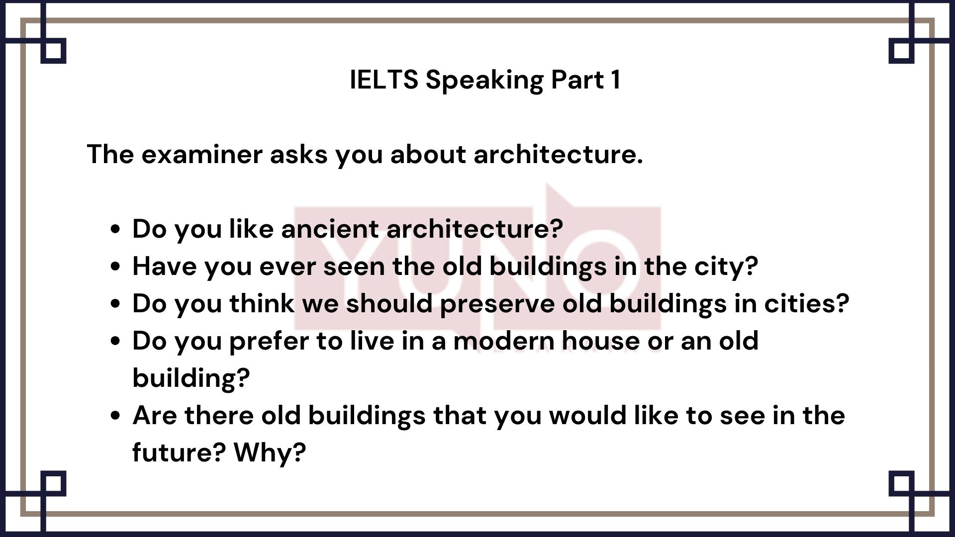 24 June, 2023 IELTS Speaking Part 1 Architecture Sample Answer