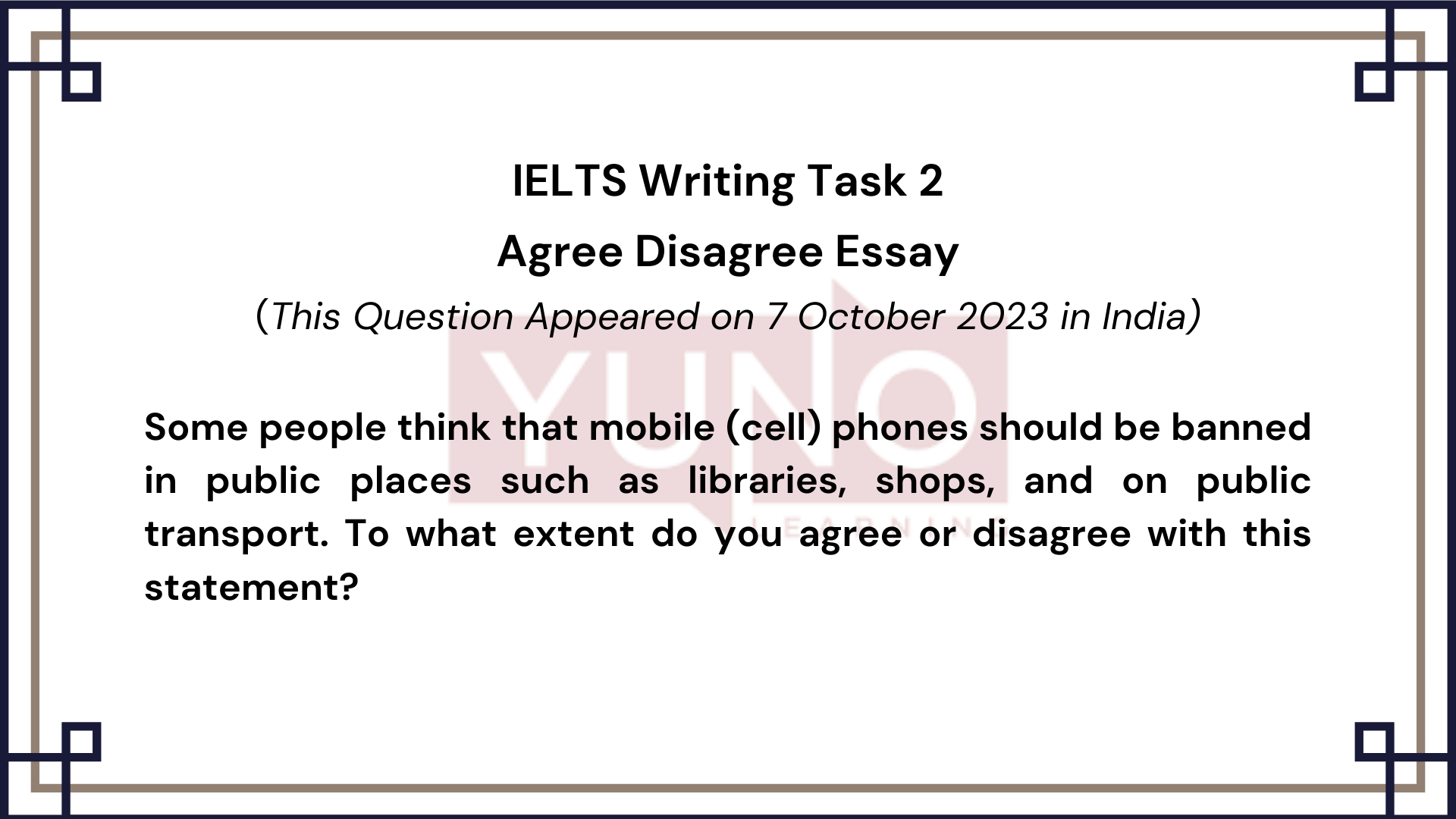 7 October 2023 IELTS Agree Disagree Essay on Mobiles