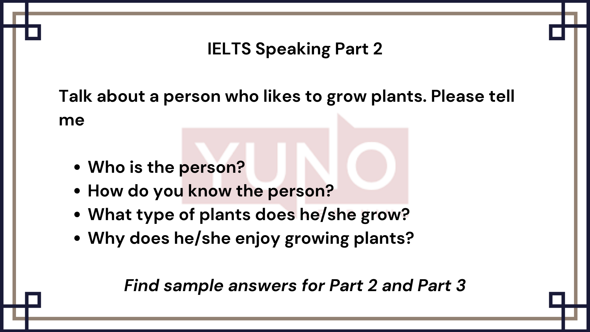 15 October 2023 IELTS Speaking Part 2,3 Plants Sample Answer