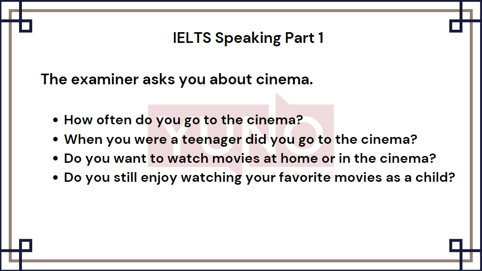 18 March 2024 IELTS Speaking Part 1 Cinema Sample Answer